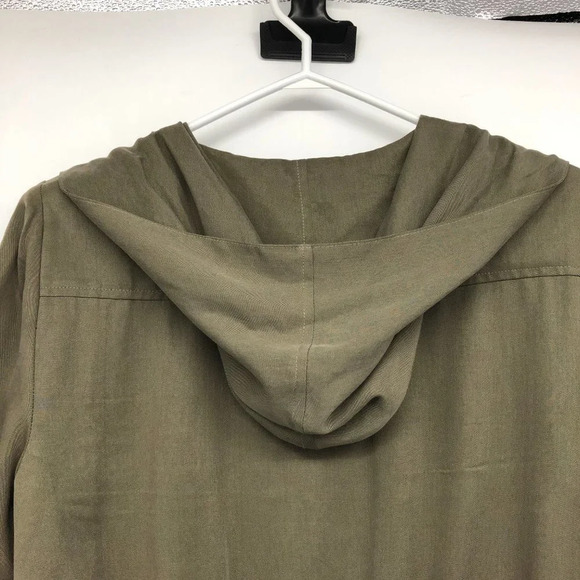 Alfani olive army green full zip hooded anorak jacket size 6 - Picture 11 of 15